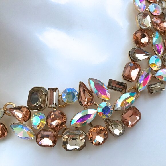 Rhinestone Necklace Pierced Dangle Earrings NEW from Greece - Picture 7 of 14